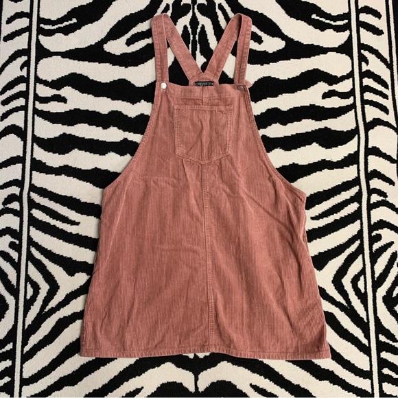 Forever 21 Corduroy Overall Dress Pink Pinafore Size 2X - Picture 2 of 7